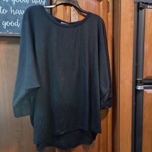 NWT Barefoot Dreams Malibu Collection Women's Black Top Dolman Sleeves XL